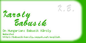 karoly babusik business card